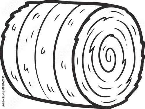 vector illustration hay bale isolated on white background