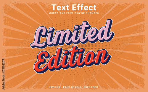 Editable vintage text style effect, Limited edition text in a grunge style theme