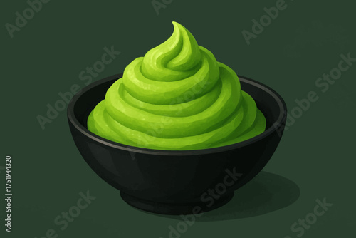 vector wasabi in bowl 