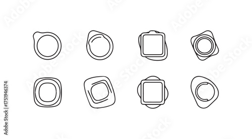 Collection of hand drawn abstract organic shapes and seals for unique design elements vector