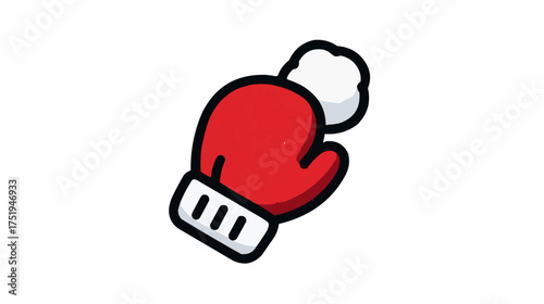 Mitten holding snowball icon for winter apps and seasonal activities