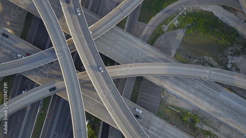 Aerial Drift Over I-35 Stack Interchange Austin Texas
