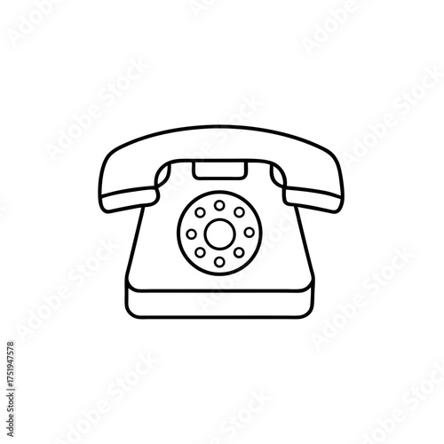 Classic landline telephone vector icon simple and scalable for digital and print use