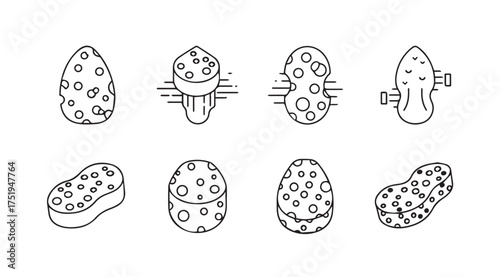 Whisk objects collection hand drawn line art sketch style for baking kitchen tools vector