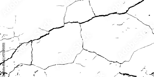 
Weathered plaster surface with spreading cracks and chipped paint; perfect for use in architectural renders or dark visual storytelling.

