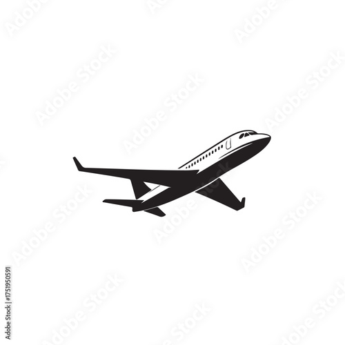 Airplane or Commercial Jet Takeoff Glyph Icon

