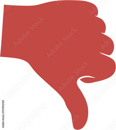 Simple Flat Design Thumb Down Gesturing Dislike Negative Feedback Icon