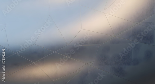 Abstract Geometric Landscape with Soft Light, Geometric Lines and Muted Colors