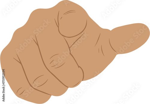 Simple Flat Illustration Hand Showing Pointing or Selecting Gesture Icon