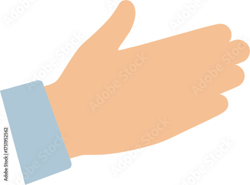 Simple Flat Design Open Palm Offering Hand Gesture Illustration Graphic
