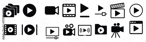 video player icon vector isolated on white background 