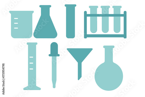 Essential chemistry laboratory glassware and tools set for scientific research and experiments