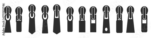 ZIPPER PULL vector set of illustration