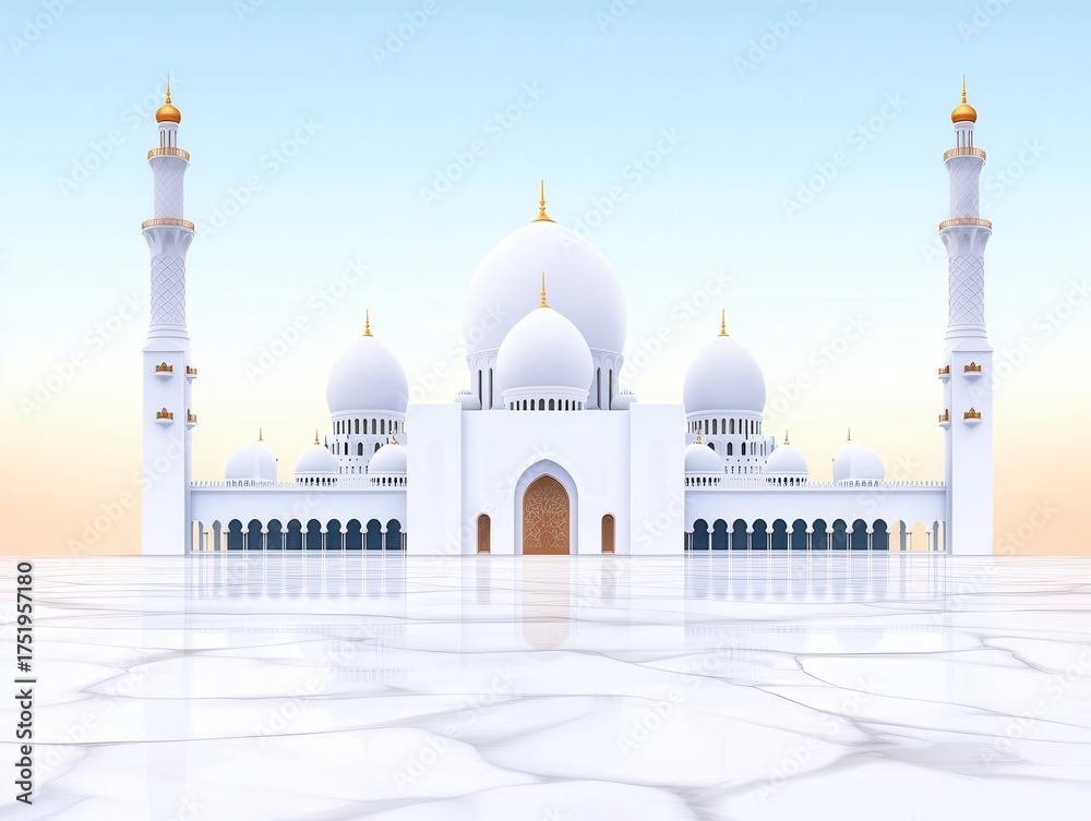 Fototapeta premium Majestic Mosque Front View
