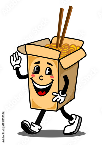 illustration of a happy fast food box