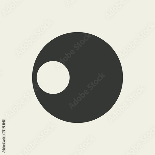 Simple shape composition featuring circle element against neutral backdrop. Geometric circle element creates focus and visual balance in minimalist style.