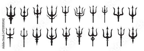 trident silhouette white background .