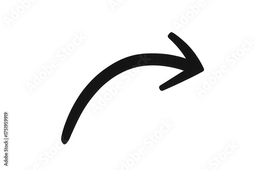 Hand-drawn black curved arrow pointing right, indicating direction, sharing, moving forward, or navigating web ui