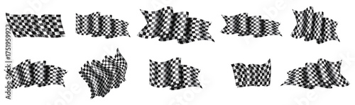 waving racing flag d icon for race sport