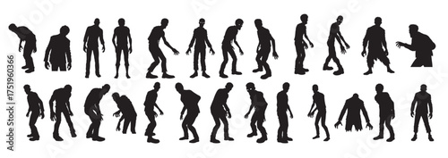zombie silhouette white background