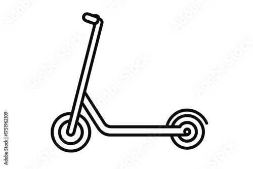 Modern kick scooter or electric scooter used for personal urban transport