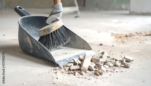Construction debris being swept