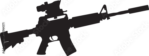 Silhouette M4 Rifle Weapon Vector Design