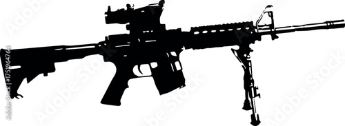 Silhouette Modern Sniper Weapon Vector Design