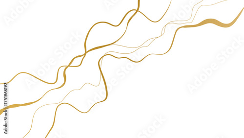 Gold luxury kintsugi crack poster. Japanese art of repairing broken pottery. Vector illustration horizontal backdrop poster background with intertwine graceful veins. gold broken seams