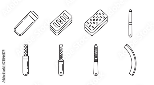Set of hand drawn kitchen gadgets and utensils in outline style for culinary design vector
