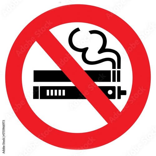 No smoking and e-cigarettes. No smoking and e-cigarettes sign with the words 