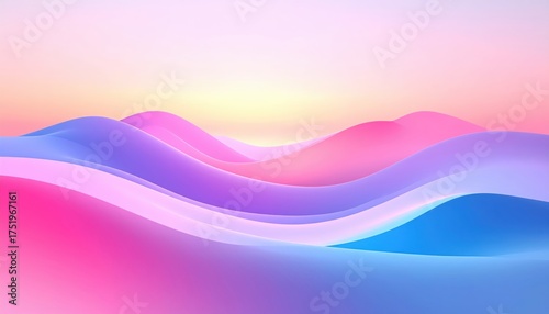 Abstract Pastel Waves: A Serene and Colorful Landscape.