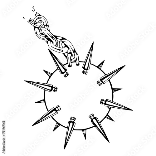 gothic spiked ball with snapped link