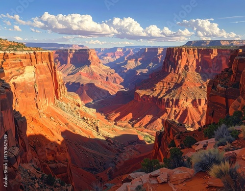 Majestic Canyon Vista: A Breathtaking Landscape of Red Rock Formations.