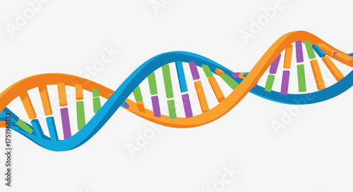 DNA double helix structure illustration genetic code science and biology concept.