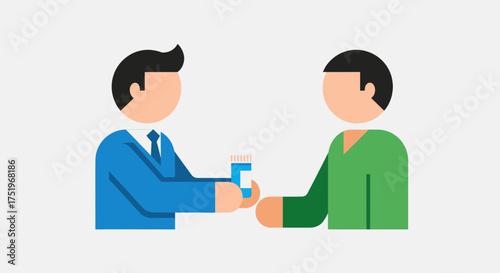 Doctor giving medicine to patient healthcare concept medical treatment.