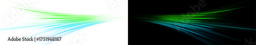 Cyberspace filled with streaks of green laser, blurred lines, and flowing neon motion of light.