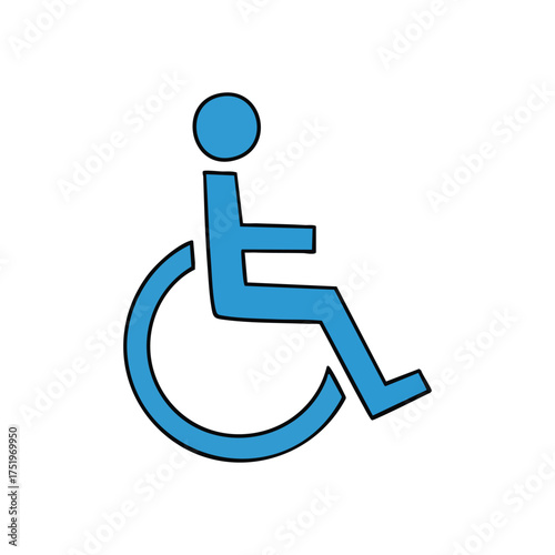 (Universal Access Wheelchair Symbol. This blue emblem signifies public support for individuals with mobility challenges, promoting equal opportunity and special assistance in various environments.)