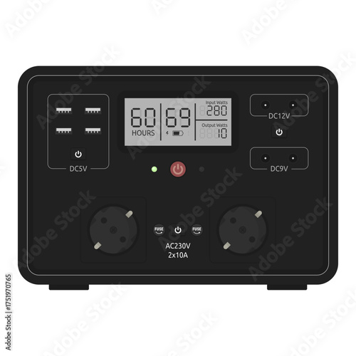 Portable power station with various outputs