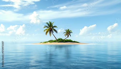 Tropical beach with coconut trees
