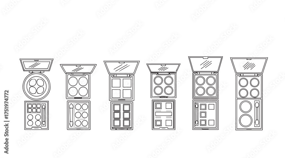 Architectural drawings of ornate column capitals and bases in a row vector