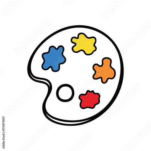 (Colorful Art Palette Creative Tool. This vibrant mixing board showcases splashes of brilliant pigment, symbolizing boundless imagination, inventive freedom, and joyful learning.)