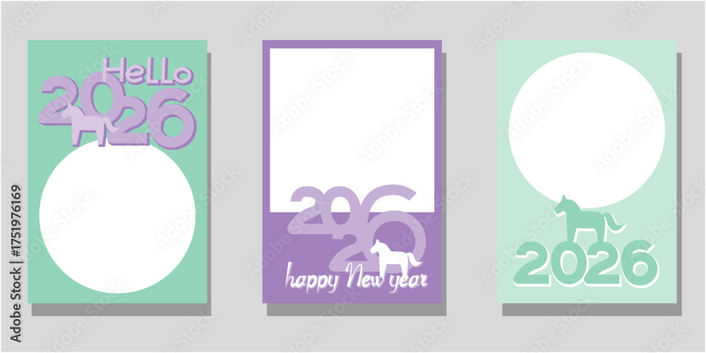 custom made wallpaper toronto digital2026 new year celebration template. Set of frame for New year celebration. Vector illustration.