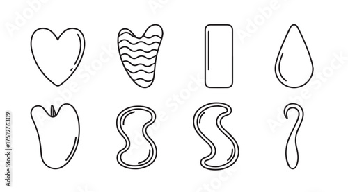Collection of eight unique facial massage tools and beauty rollers for skincare routines vector