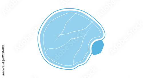 Stylized blue organic shape with flowing white lines evoking natural formations, suitable for