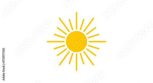 Minimalist golden sun illustration radiating optimism and energy against a clean white backdrop