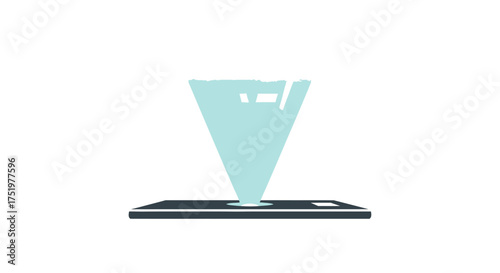 Smartphone projecting a holographic display conveying innovative technology concepts