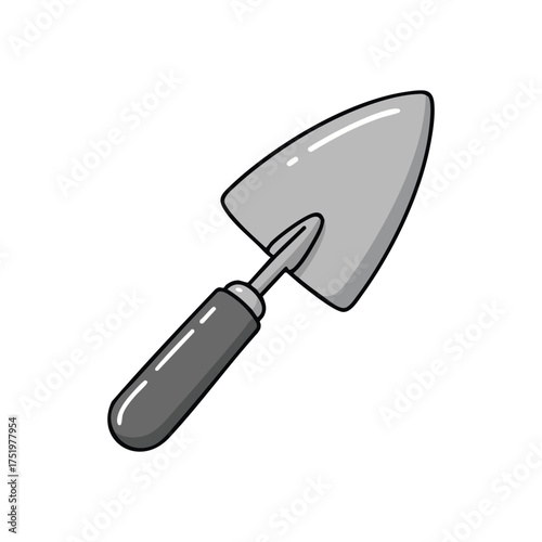 (Gardening Trowel Tool Simple Illustration. This minimalist digging utensil is essential for planting and cultivation, representing nurturing and the joy of outdoor activity.)