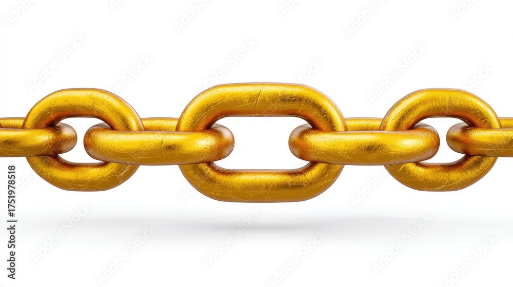 Obraz premium A Close-Up View of a Gleaming Gold Chain Link with Smooth Surfaces Highlighting the Strength and Connectivity Symbolized by Each Interlocking Link