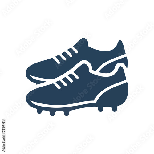(Soccer Cleats Icon Sports Footwear. Graphic illustration of active shoes with studs, signifying competition, teamwork, and the pursuit of athletic achievements.)